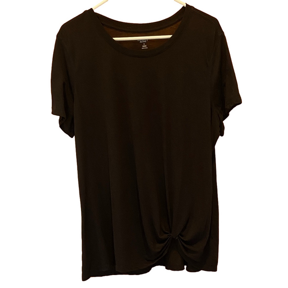 Old Navy Active Go Dry Black T-Shirt with Knot Detail on Front Left Hem Size XL - Picture 1 of 5